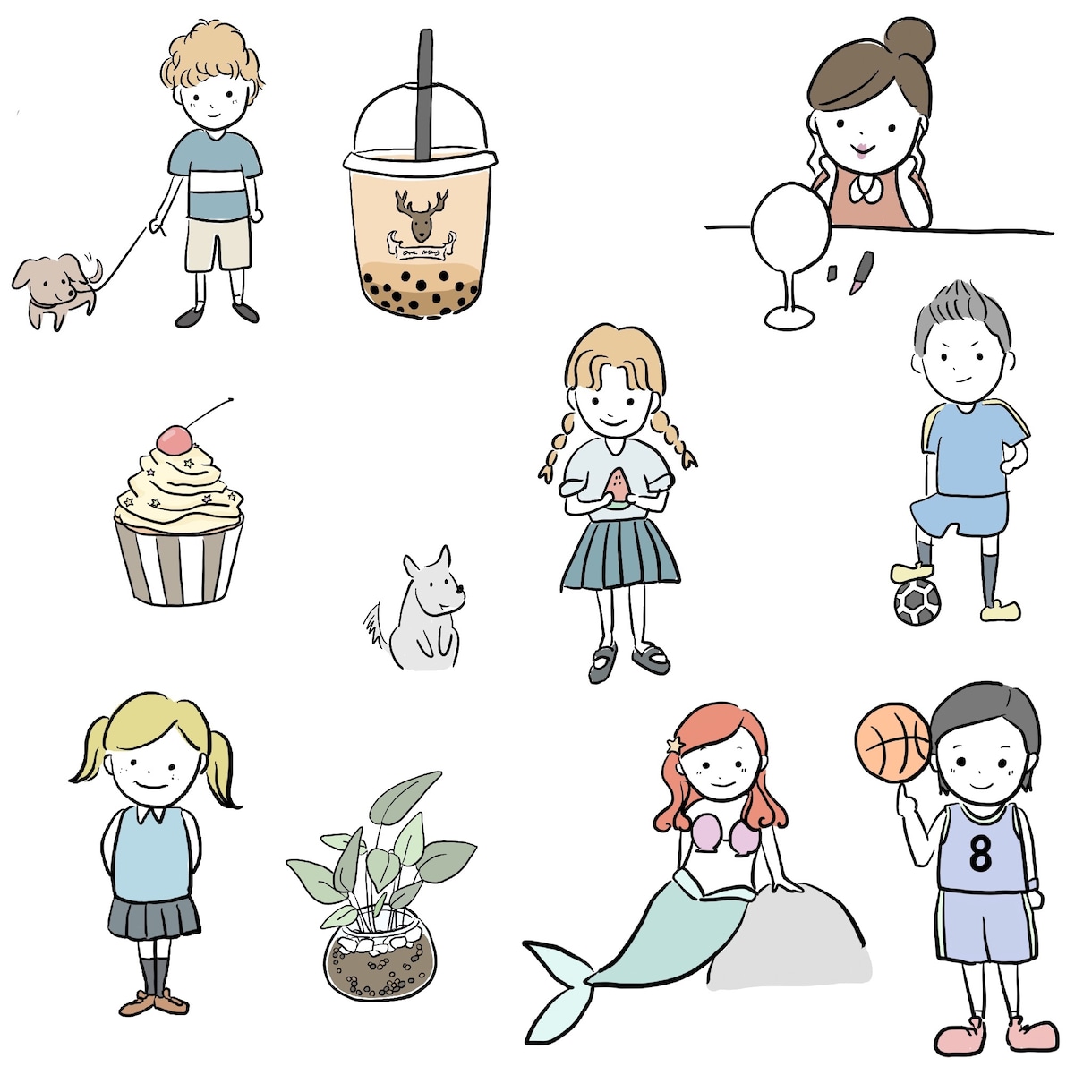 ゆるふわイラストお描きします 挿し絵やアイコンにも使えるかわいいイラストいかがですか？ イメージ2