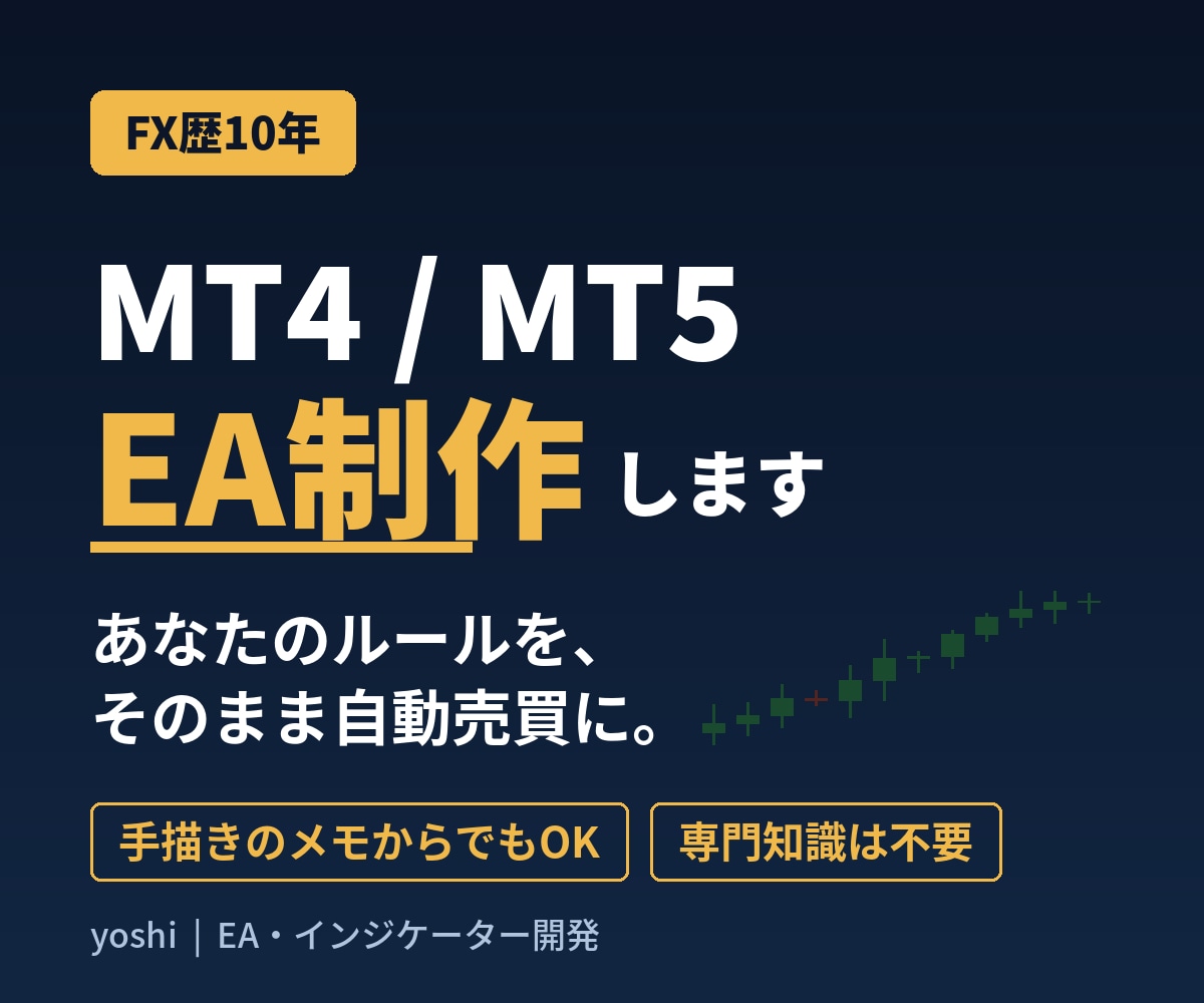 MT4/MT5のEA（自動売買）を制作します FX歴10年。手描きのメモからでも作ります イメージ1