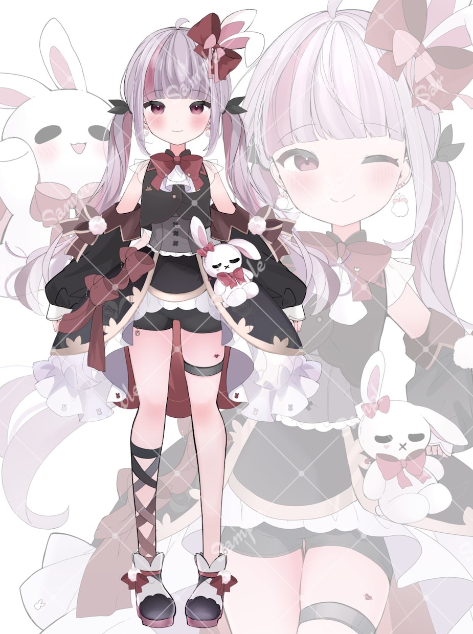 Vtuber様向けのパーツ分けイラストを作成します キービジュアル＆三面図を無料でお付けします！ イメージ2