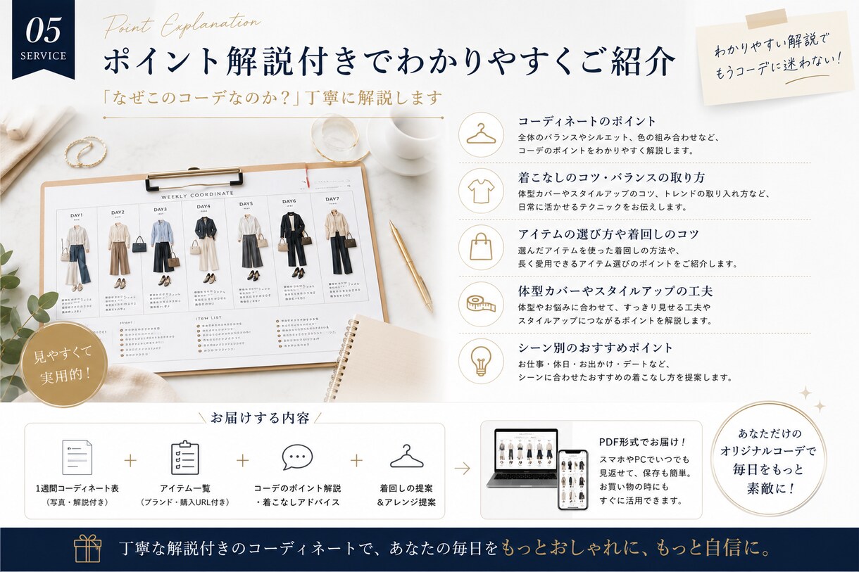 お客様の希望に合わせコーディネート提案します ファッション歴20年｜1週間コーデをプロが完全提案 イメージ6