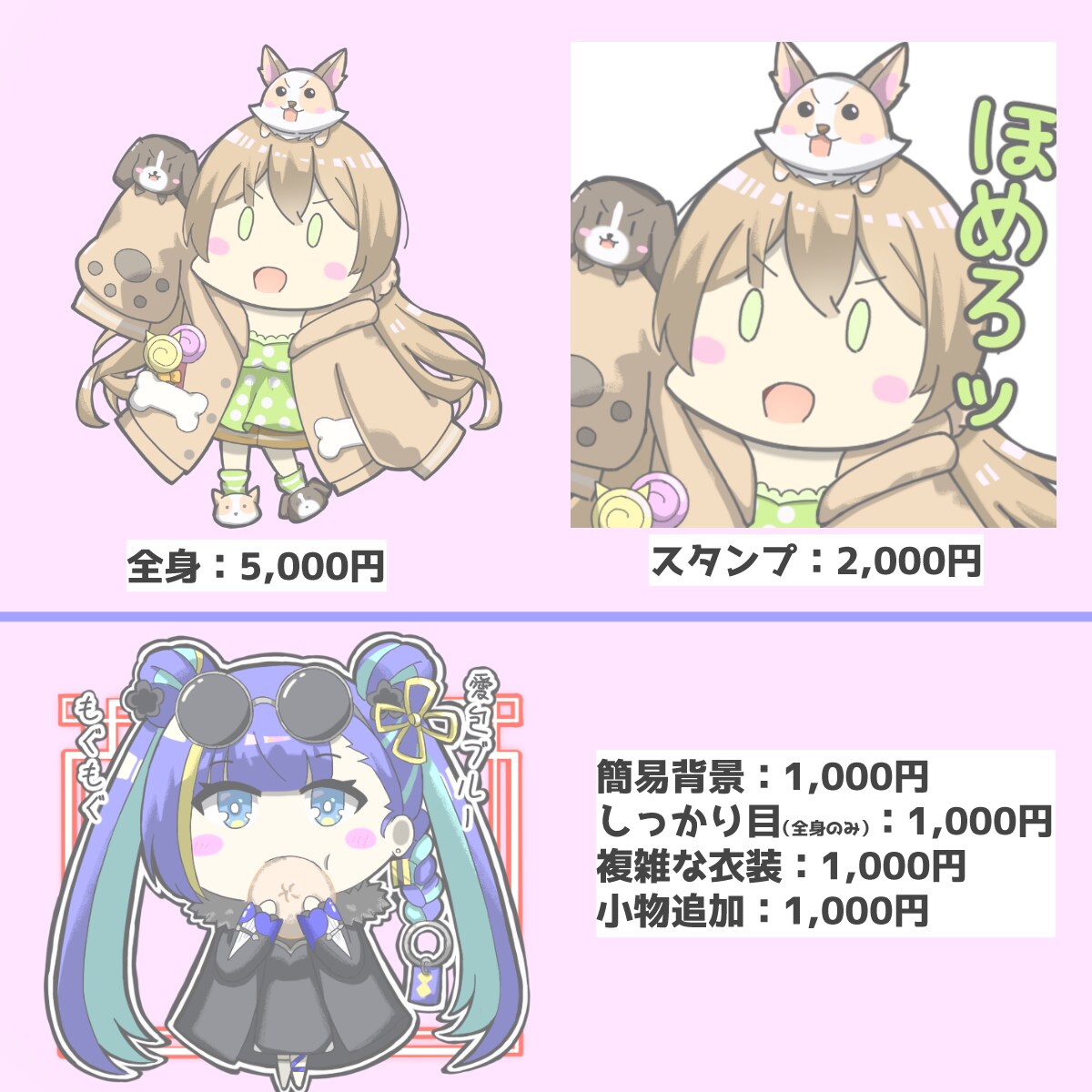 ゆるかわなミニキャラ！作成します スタンプ・グッズのゆるかわ顔で可愛いをプレゼント イメージ2