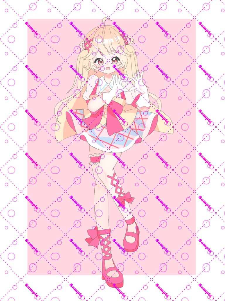 IRIAMやRPGなどで使える立ち絵売ります アイドル風の衣装の子です。ハーフツインとツインテール差分付き イメージ1