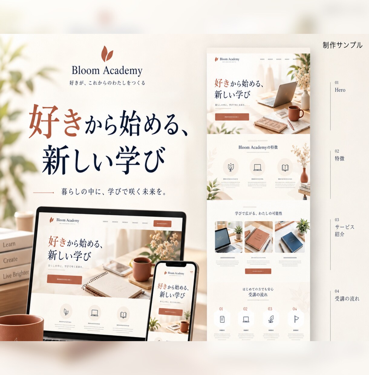 LP制作｜店舗集客のランディングページを作ります デザインと文章構成をまとめて丁寧に対応します イメージ3