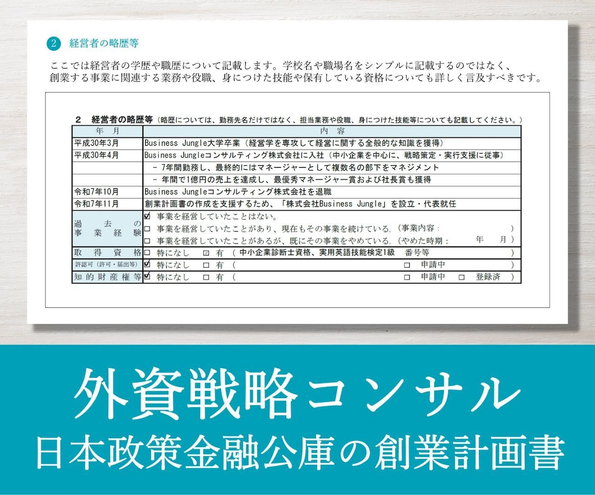 プロが日本政策金融公庫の創業計画書を作ります 戦略コンサルが作成／新規出品のため実績10件まで半額適用中！ イメージ3