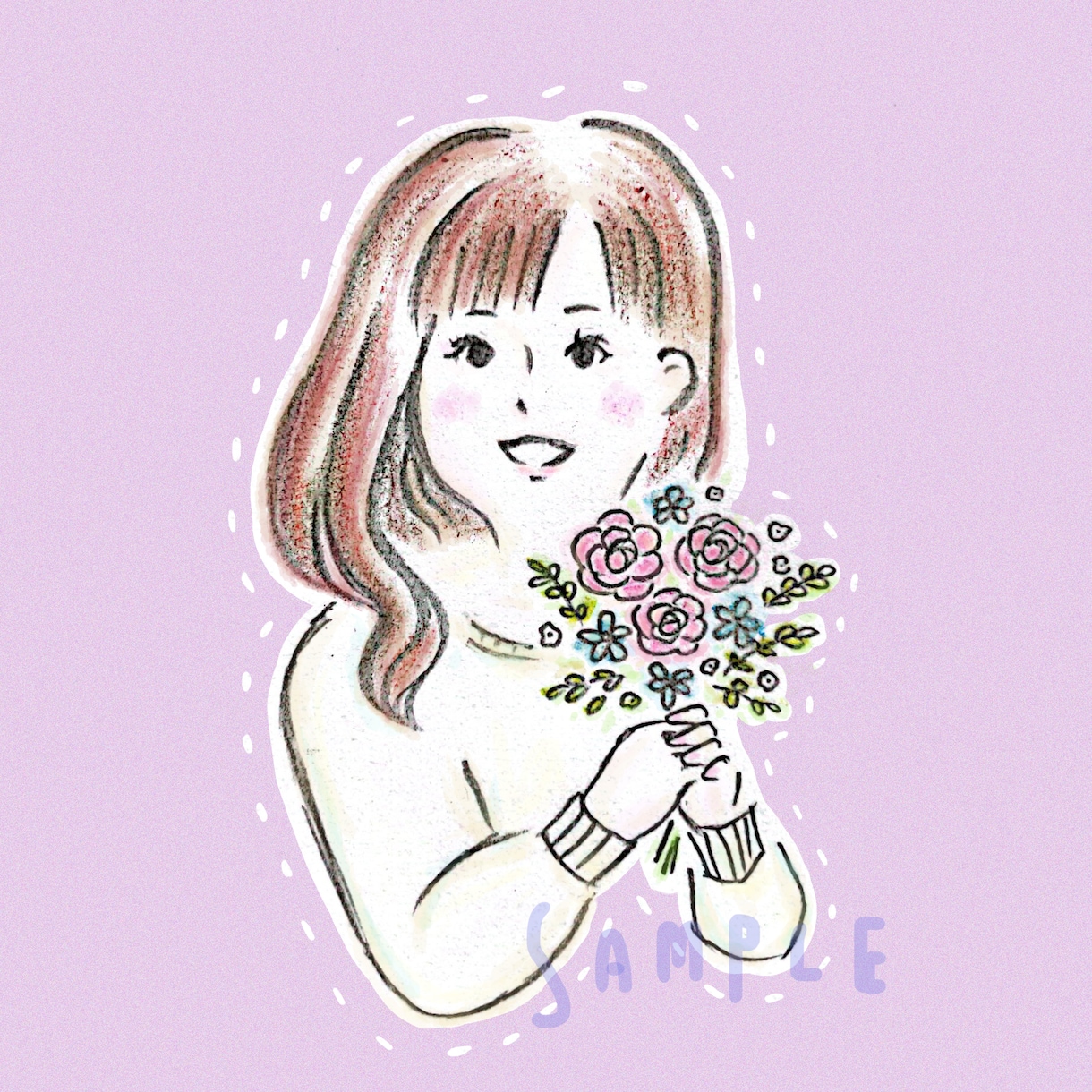 ふんわり似てる◎手描きタッチの似顔絵かきます アイコン・プレゼント・記念にどうぞ♪ イメージ9