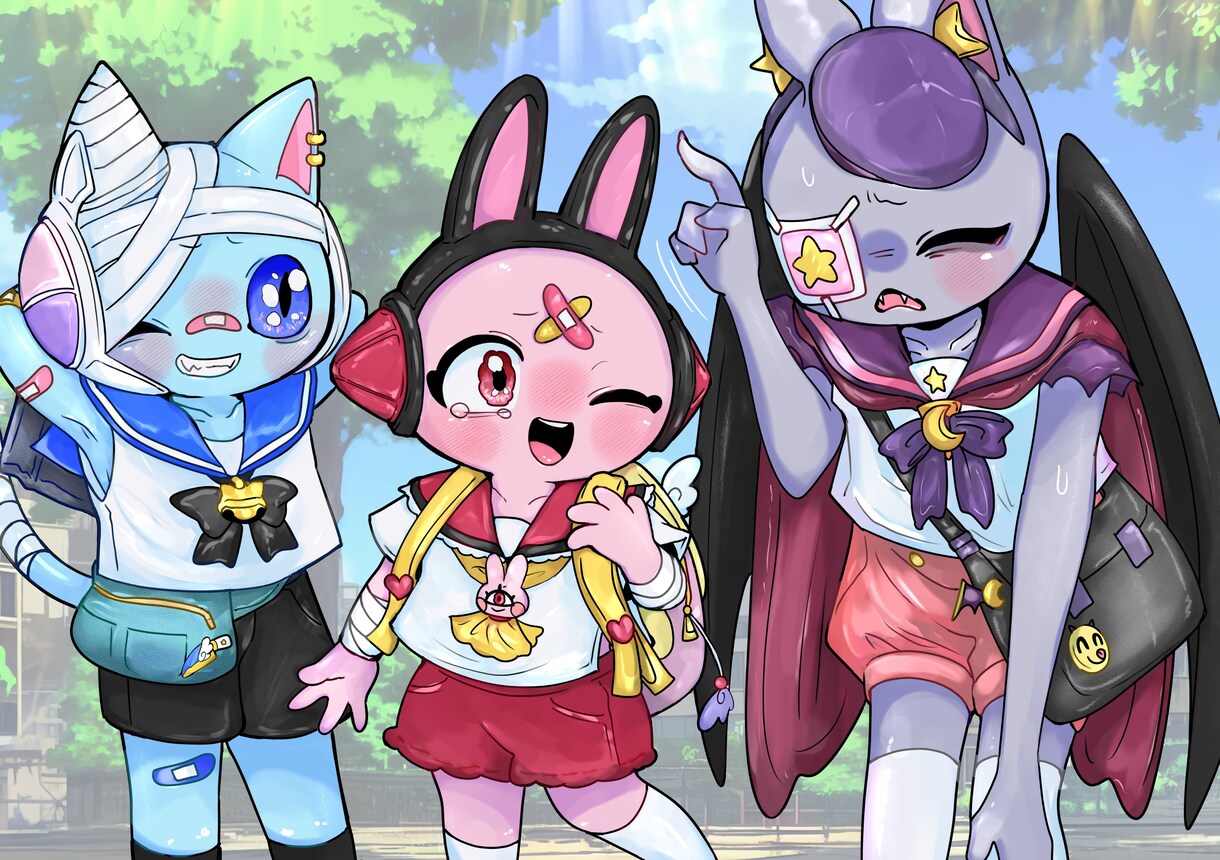 メルヘンでダークなMVイラストお描きします 【地雷系・量産型・ピエロ・サーカスモチーフ人外・マスコット】 イメージ9