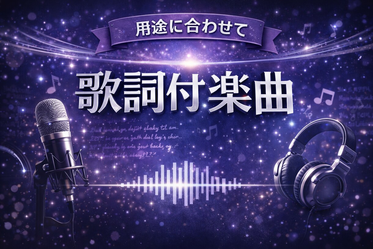用途に合わせた歌詞付き楽曲を制作します 言葉がまとまらなくても大丈夫。お任せで作れます！ イメージ1