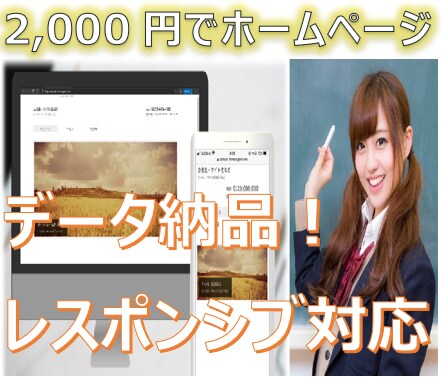 ホームページを【2,000円】で作成します シンプルなホームページで満足頂ける方のみご購入をお願いします イメージ1
