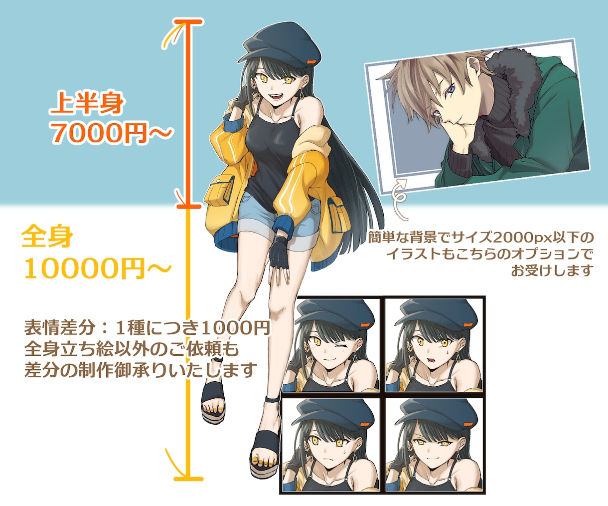 商用可＊お望みのキャライラスト制作承ります 自分のキャラのイラストやTRPG用等の立ち絵が欲しい方に！ イメージ2