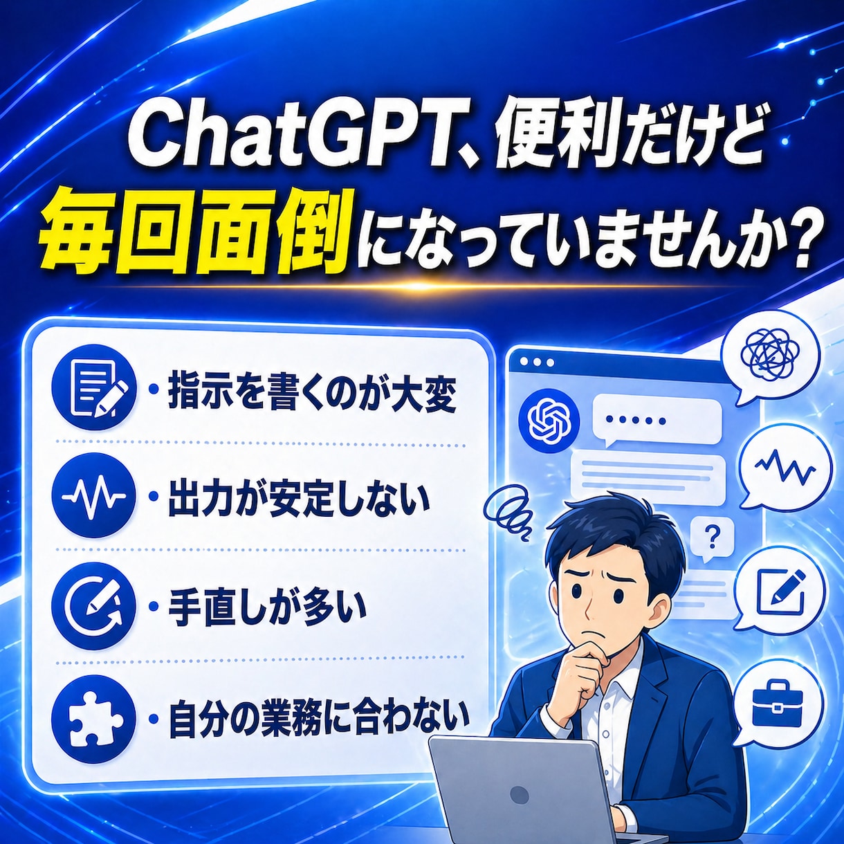 毎回のAI指示を減らす専用GPTsを作成します 文章作成・SNS投稿を時短する専用AI設計 イメージ2