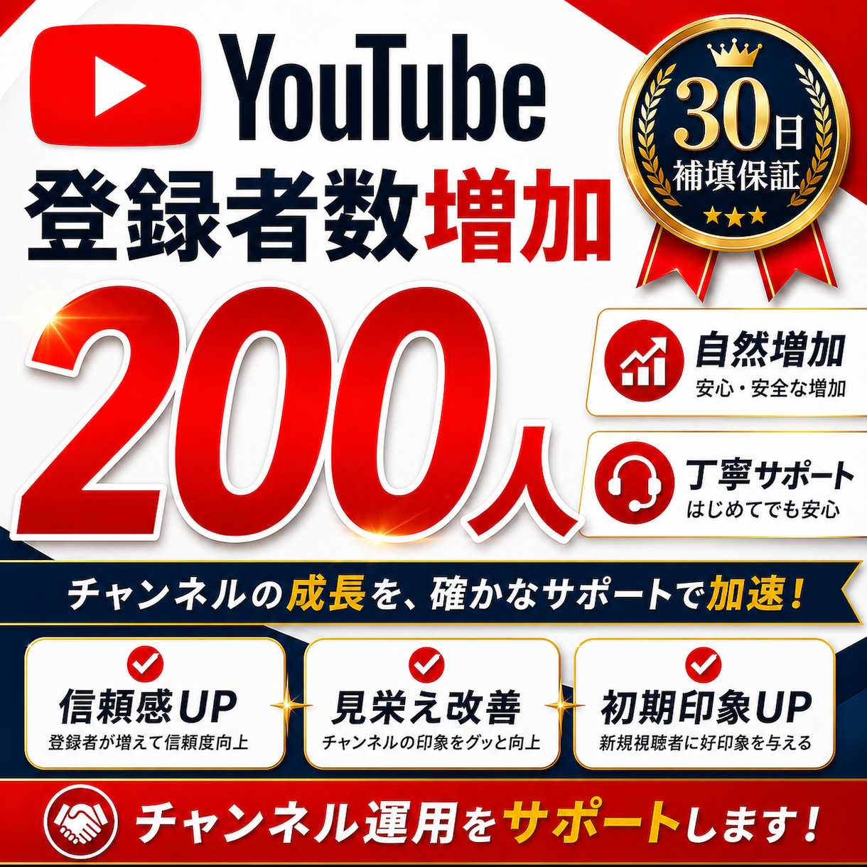 目指せYouTube収益化！登録者数増やします YouTubeチャンネル登録者増加人数調整可能！ イメージ2