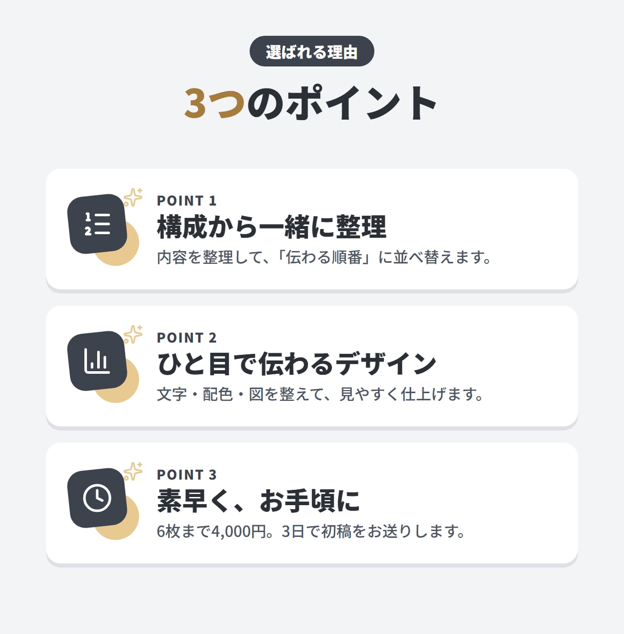 スライド資料作成｜6枚4000円で依頼受けます メモ書きの原稿からでもOK!現役広告営業担当が構成から作成 イメージ3