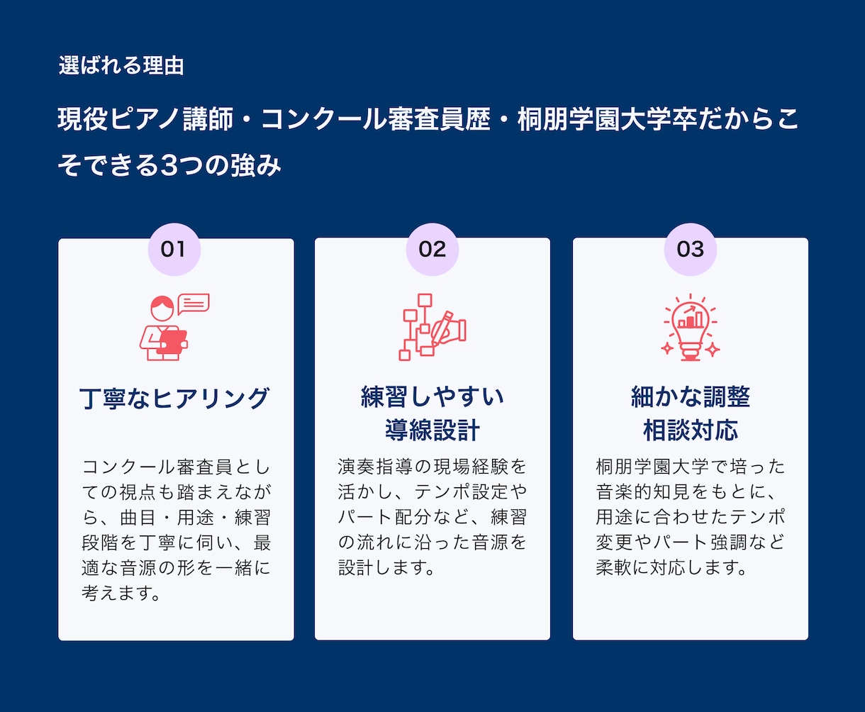 合唱・器楽・声楽のピアノ伴奏音源制作します テンポ変更も対応。効率的な練習音源を制作します イメージ4