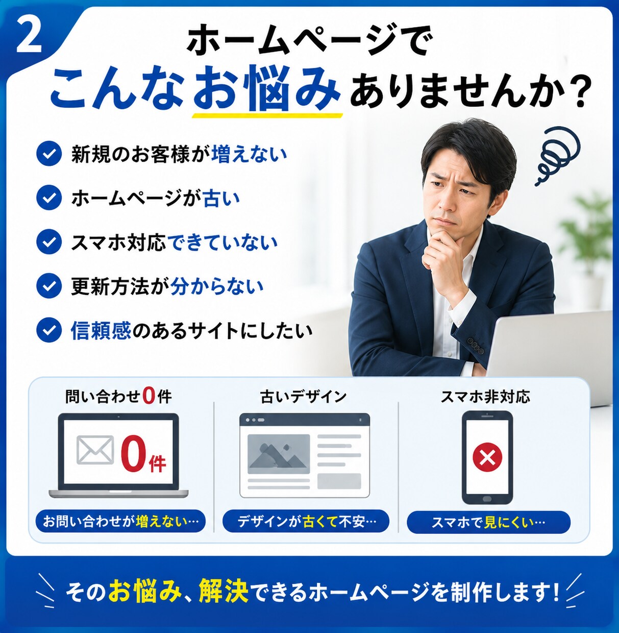 集客につながるホームページ制作します 更新しやすく安心のホームページを制作します。 イメージ2