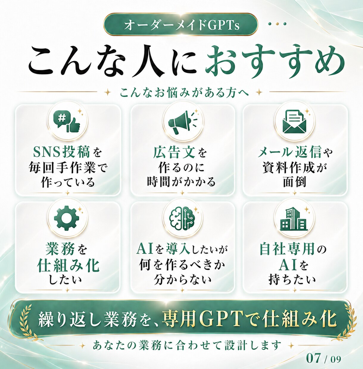 AIで業務効率化！オーダーメイドGPTs制作します ChatGPT｜あなたの業務に最適化したGPTsつくります イメージ3
