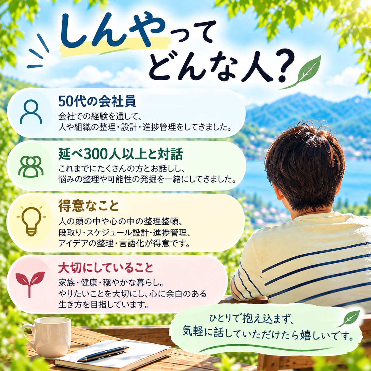 頭と心のモヤモヤを一緒に整理整頓します 考えすぎて動けないあなたへ。本音に気づき、次の一歩を見つける イメージ5