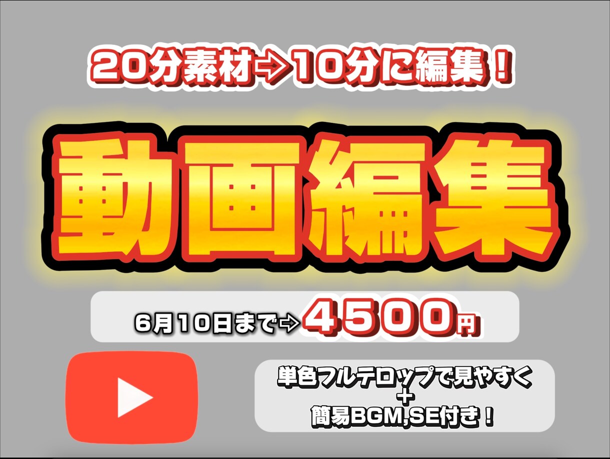20分の素材から”見やすい10分”に編集します 言い直しカット&フルテロップ付きで、”伝わる10分”が完成！ イメージ1