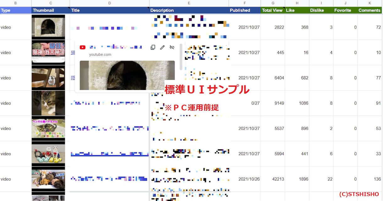 GAS Youtubeの各種データ取得します 公式API利用 競合チャンネル分析にも利用されています イメージ2