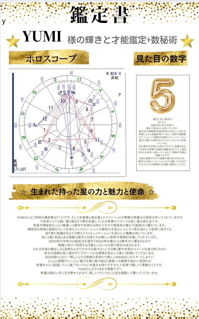 占い☪️占星術｜ホロスコープ本物の3重円で占います 【貴方だけの才能と金運.開運エネルギー.未来を鑑定します】 イメージ3