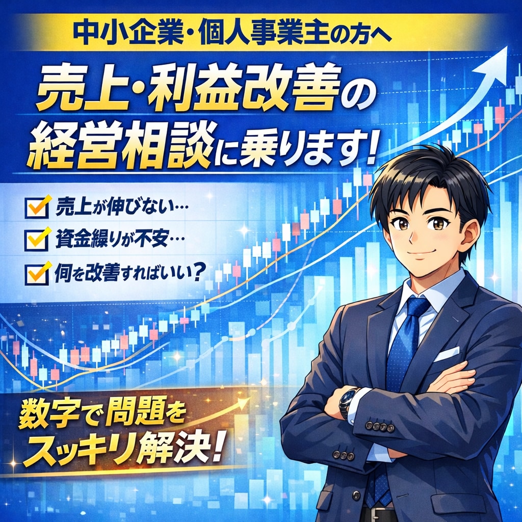 小規模事業者向けに売上、利益改善の相談に乗ります 数字の悩み、お気軽にご相談ください！ イメージ1