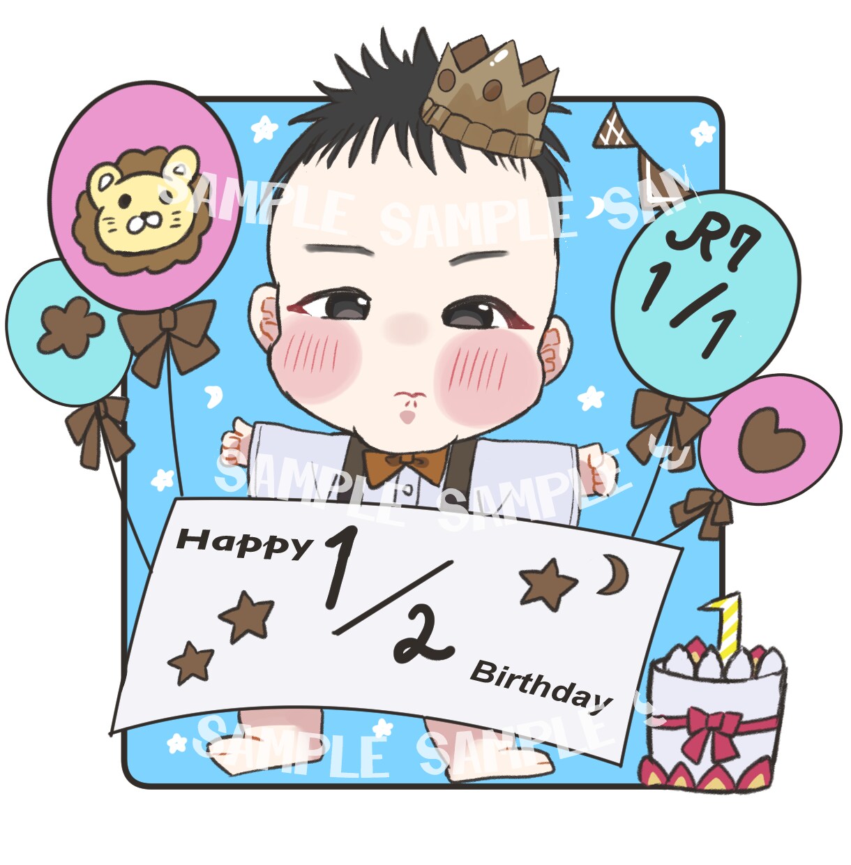 成長記念に♡可愛い赤ちゃんの似顔絵描きます アイコン/Instagram/x/プレゼント/鑑賞用/記念 イメージ7