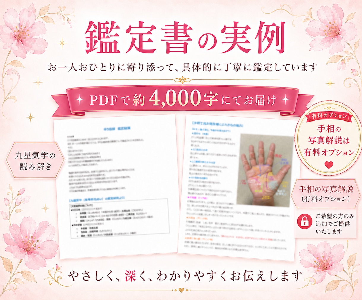 仕事鑑定）約4000字の鑑定書をご提供いたします 初回限定）鑑定歴29年！手相×九星気学で詳しく読み解きます イメージ2