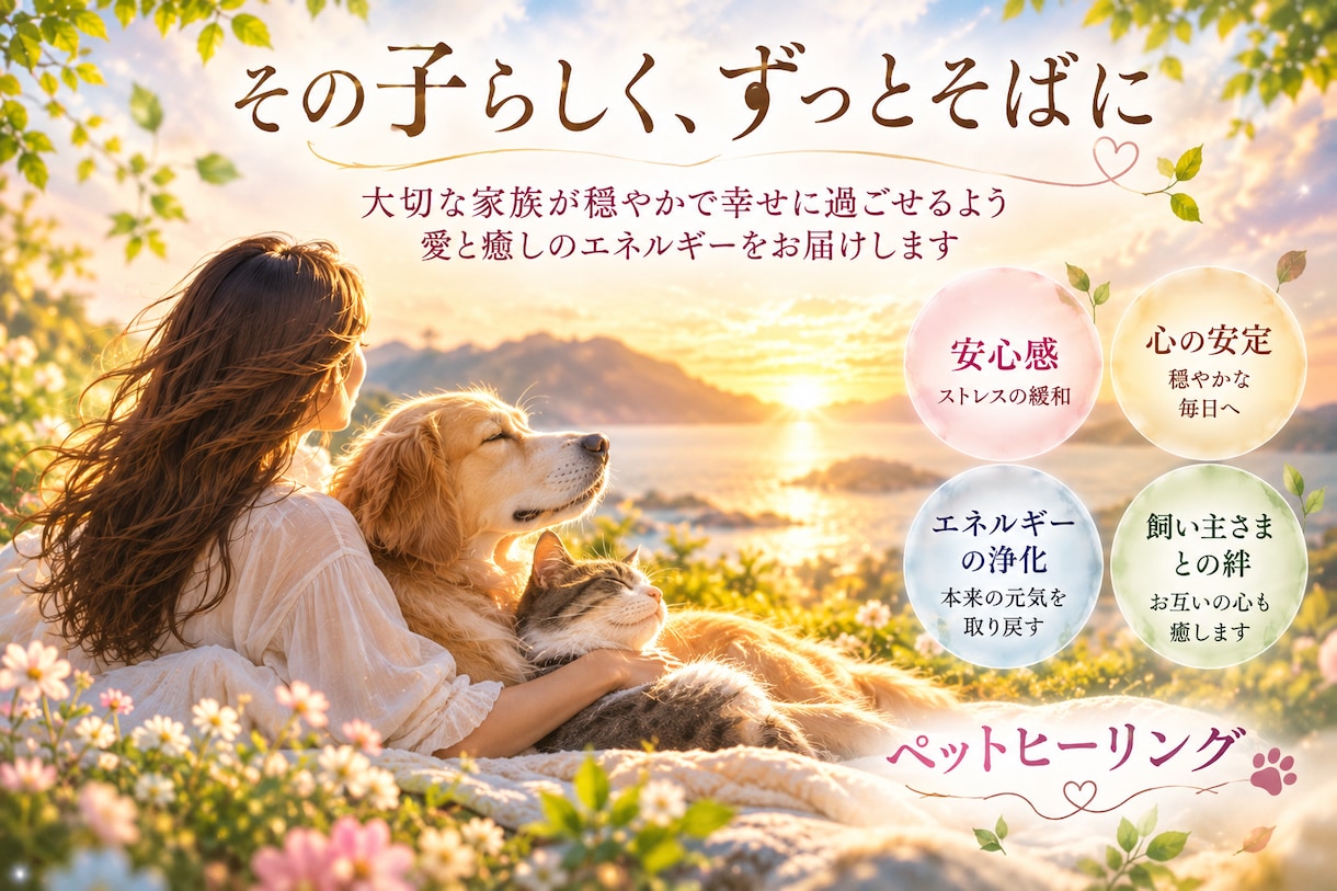 大切な愛犬・愛猫・小動物へ遠隔ヒーリングを届けます 飼い主さまの「何かしてあげたい」に寄り添います イメージ1