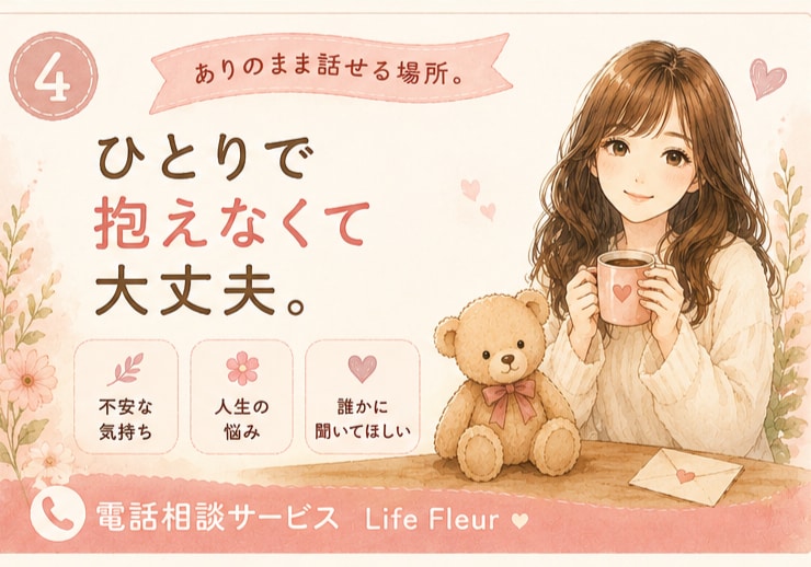 誰にも言えない悩みや不安をお聞きします 心が軽くなる時間を過ごしませんか？ イメージ1
