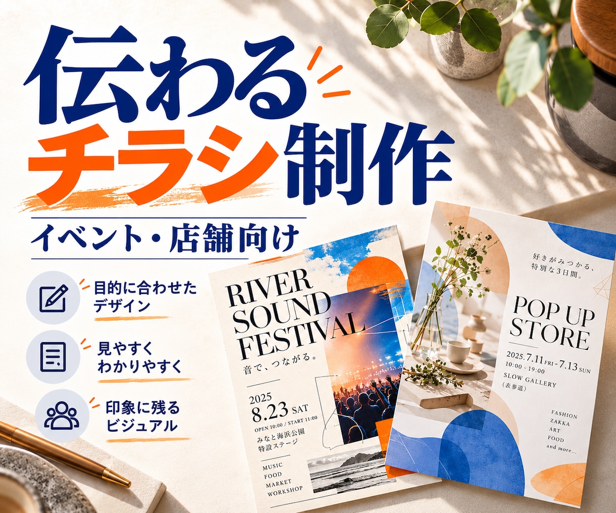 イベント・店舗のチラシをデザインします 日時・場所・魅力が伝わる、読みやすい一枚 イメージ1