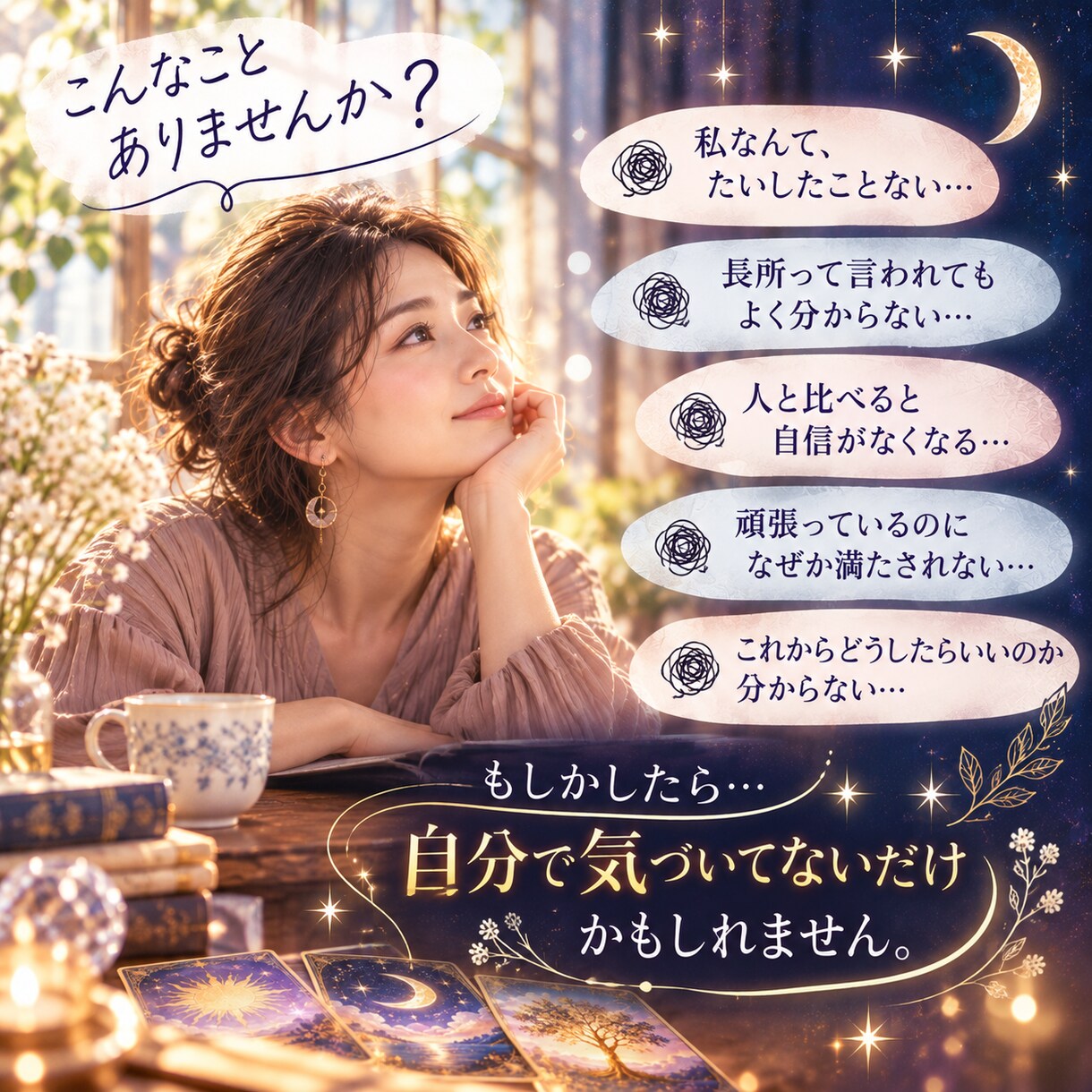 カードであなたの隠れた魅力や長所を見つけます 「どうせ私なんて…」の奥に隠れる、本当のあなたに気づこう イメージ2