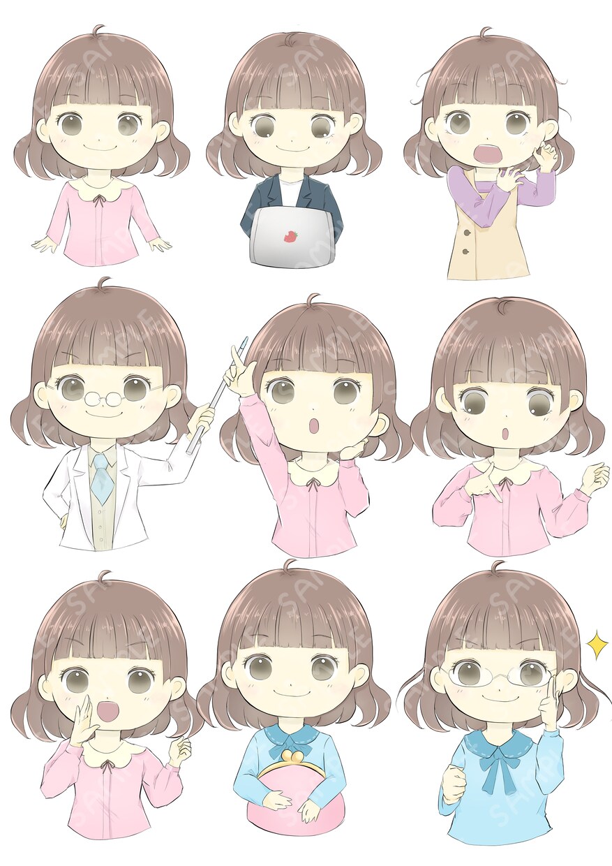 あなただけのオリジナルキャラセット制作します Instagramやブログの運営に最適♪ イメージ5