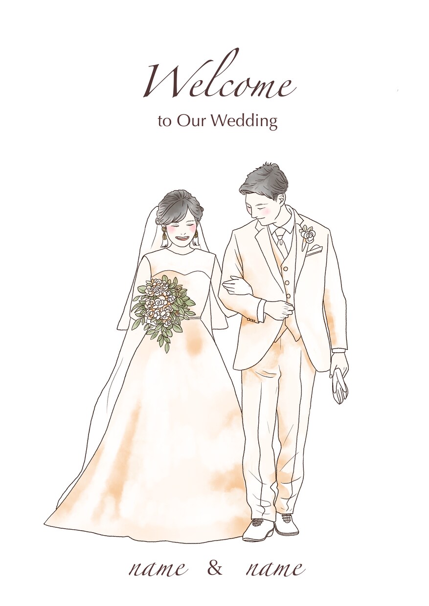 感動を形に！心温まるウェディングイラスト描きます 結婚式のペーパーアイテムなどにも使用できます イメージ4
