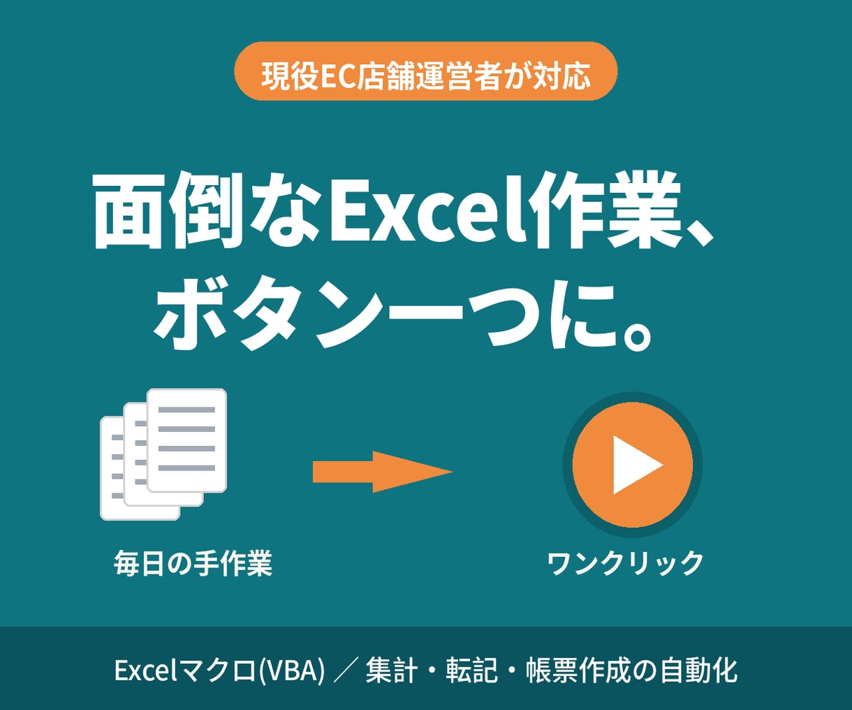 Excelの面倒な作業を自動化します 集計・転記・帳票作成をボタン一つに｜IT初心者歓迎 イメージ1