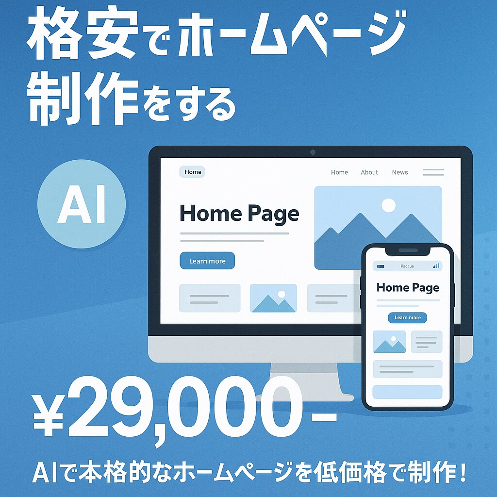 AIを用いて格安でホームぺージ制作を承ります シンプルでおしゃれなホームぺージをリーズナブルな価格で イメージ1