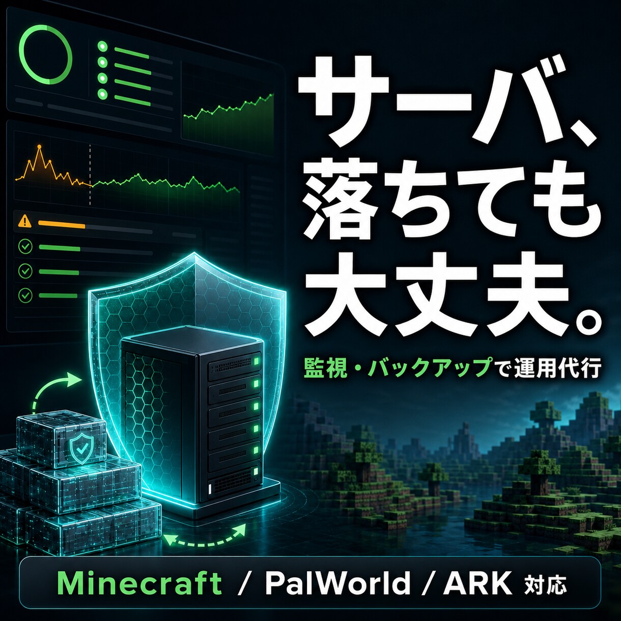 ゲームサーバを毎月の保守と障害対応で守ります AWS全冠者が監視保守を代行。1ヶ月から都度購入 イメージ1