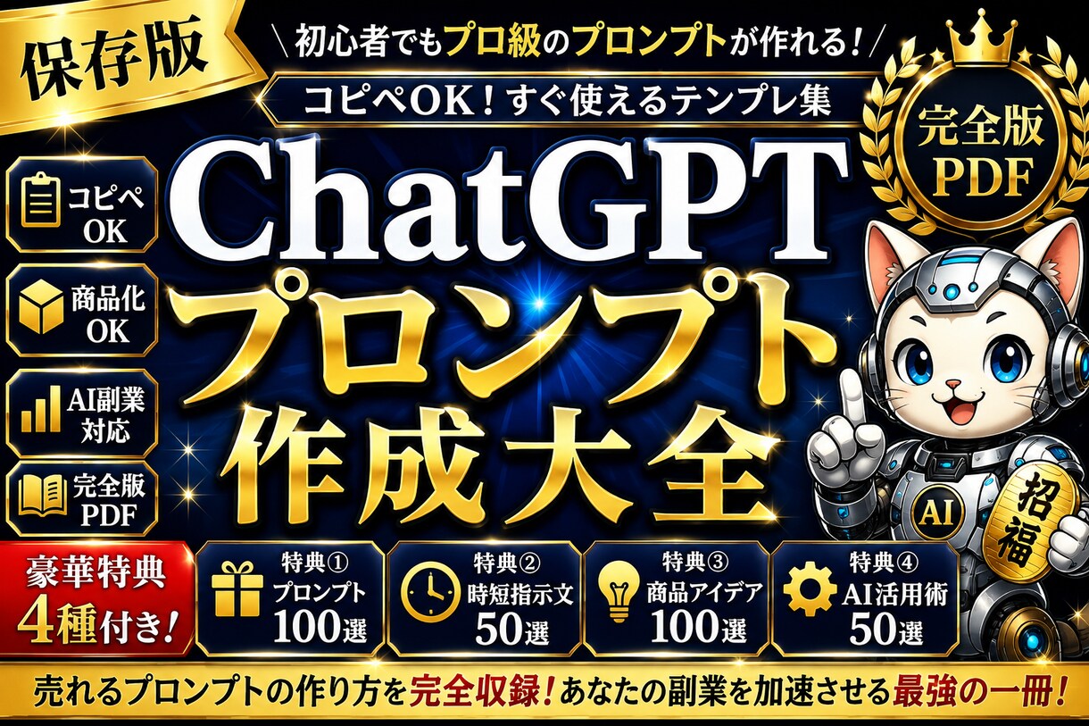 保存版|ChatGPTプロンプト作成大全販売します ✅第5弾✅売れるプロンプト設計術を完全収録 イメージ1