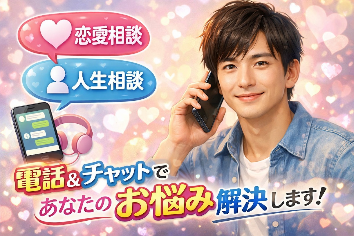 恋愛や人生の悩みを電話で聞きます ただの雑談、寂しさ紛らわしでもおーけー！ イメージ1