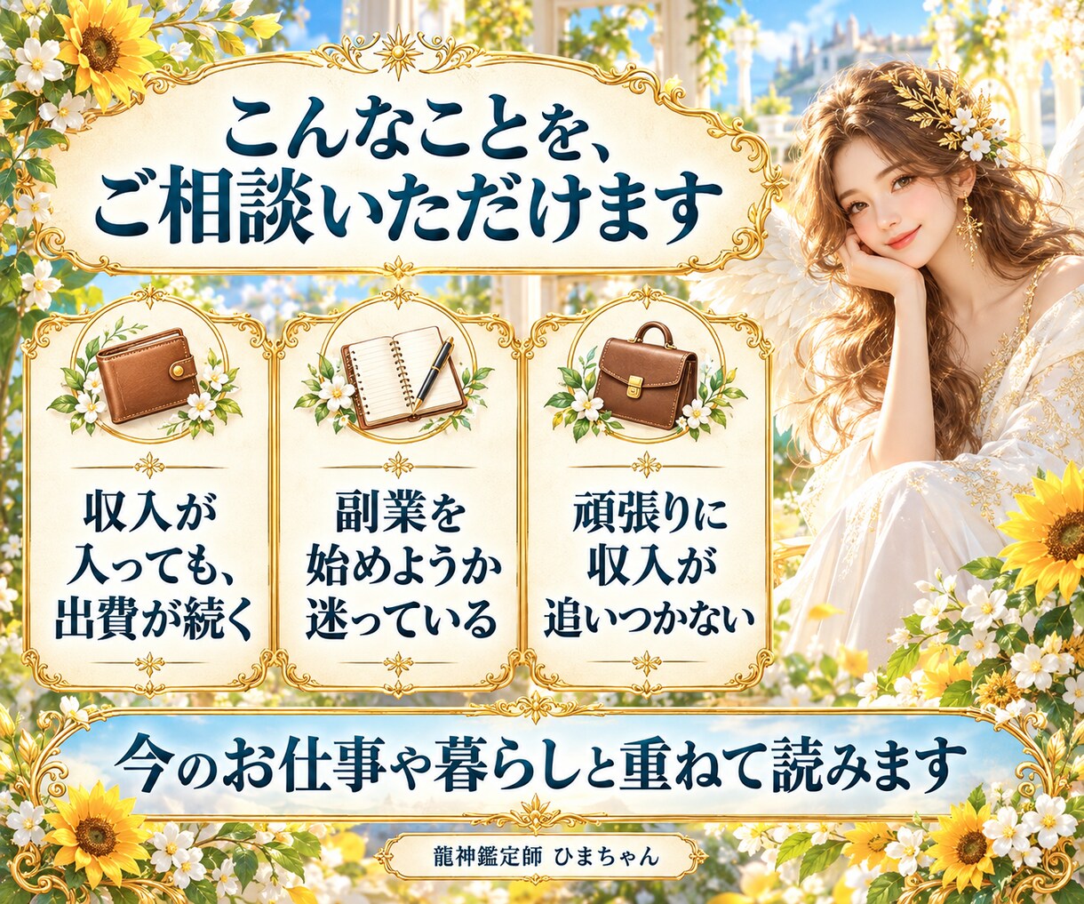 金運とお金が残らない悩みを霊視で読み解きます 収入・支出・副業の迷いを伺い、今できることをお伝えします イメージ2