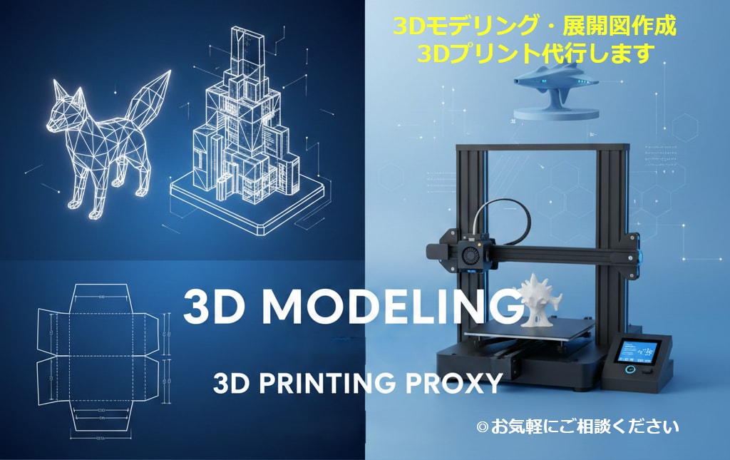 3Dプリント代行・3DCAD設計・展開図作成します 3D設計から展開図・出力まで一括対応 イメージ1