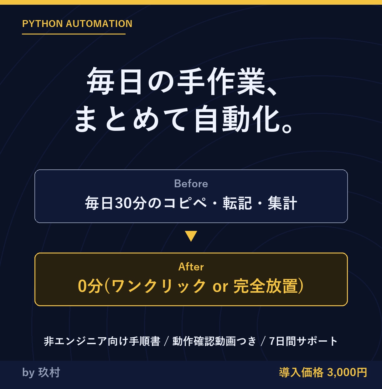 毎日の手作業まとめてPythonで自動化します 手作業30分を0分に。非エンジニア向け手順書つき イメージ1