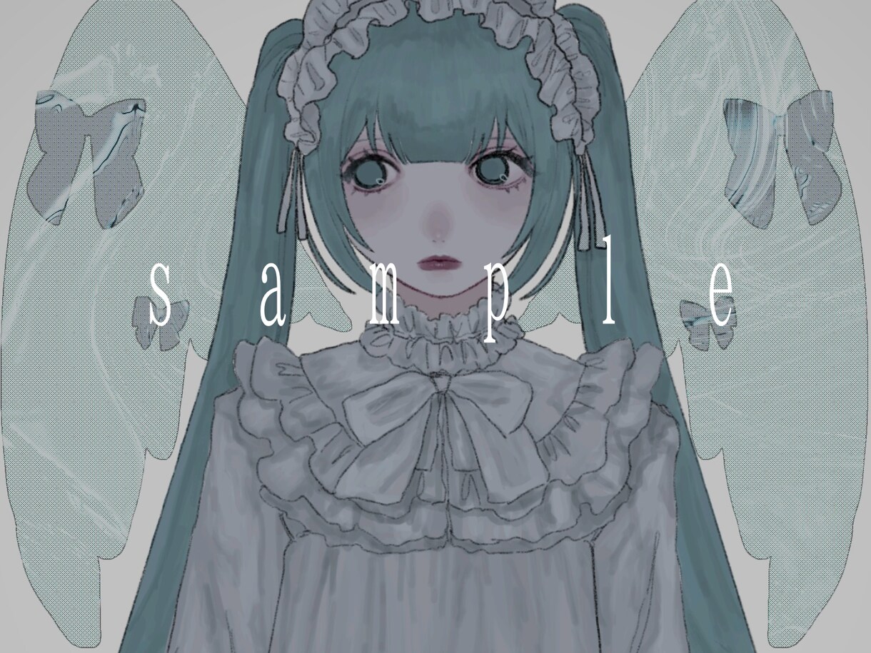 ボカロ・歌ってみたサムネイラスト描きます ダークな雰囲気や彩度低めなイラストが得意です イメージ1