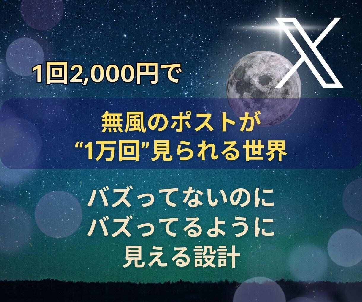 埋もれたX投稿を1万表示で反応が生まれる形にします 見られて初めて反応と改善が見える。ゼロ反応を抜け出す初動支援 イメージ1