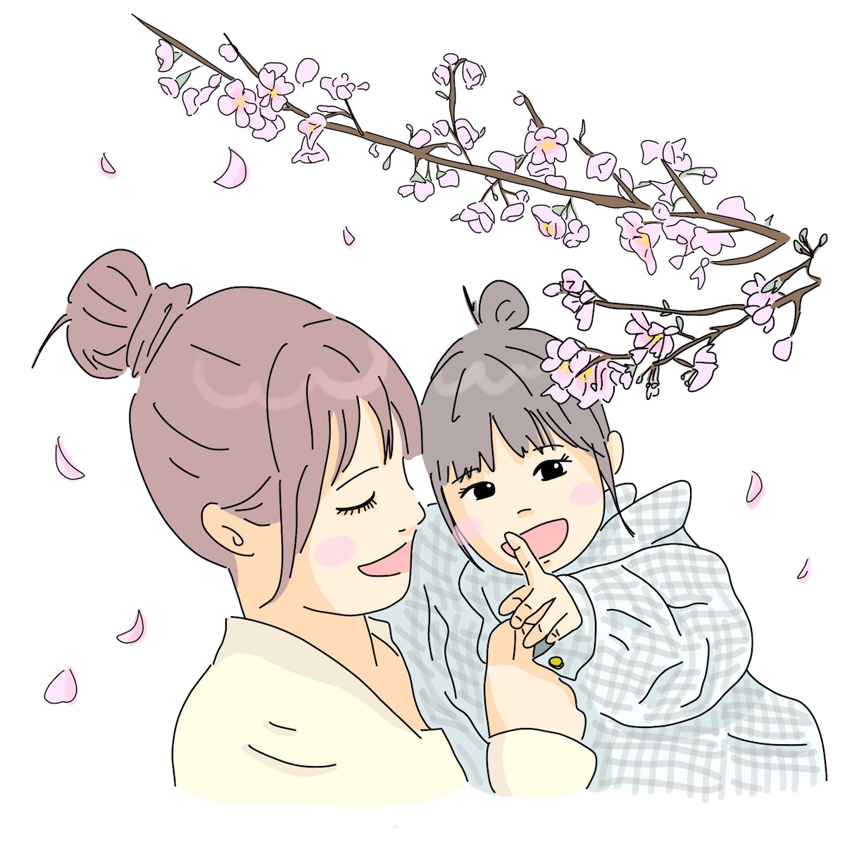 子供や家族の思い出写真を元に線画イラストにします ポーズ、服、表情の修正OK◎子育てママイラストレーター⭐︎ イメージ5