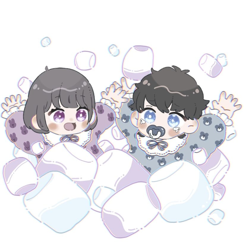 緩かわべびちゃんの量産お描きします 量産イラスト(ヘッダーサイズ)でペア画にお困りの方はぜひ！ イメージ1