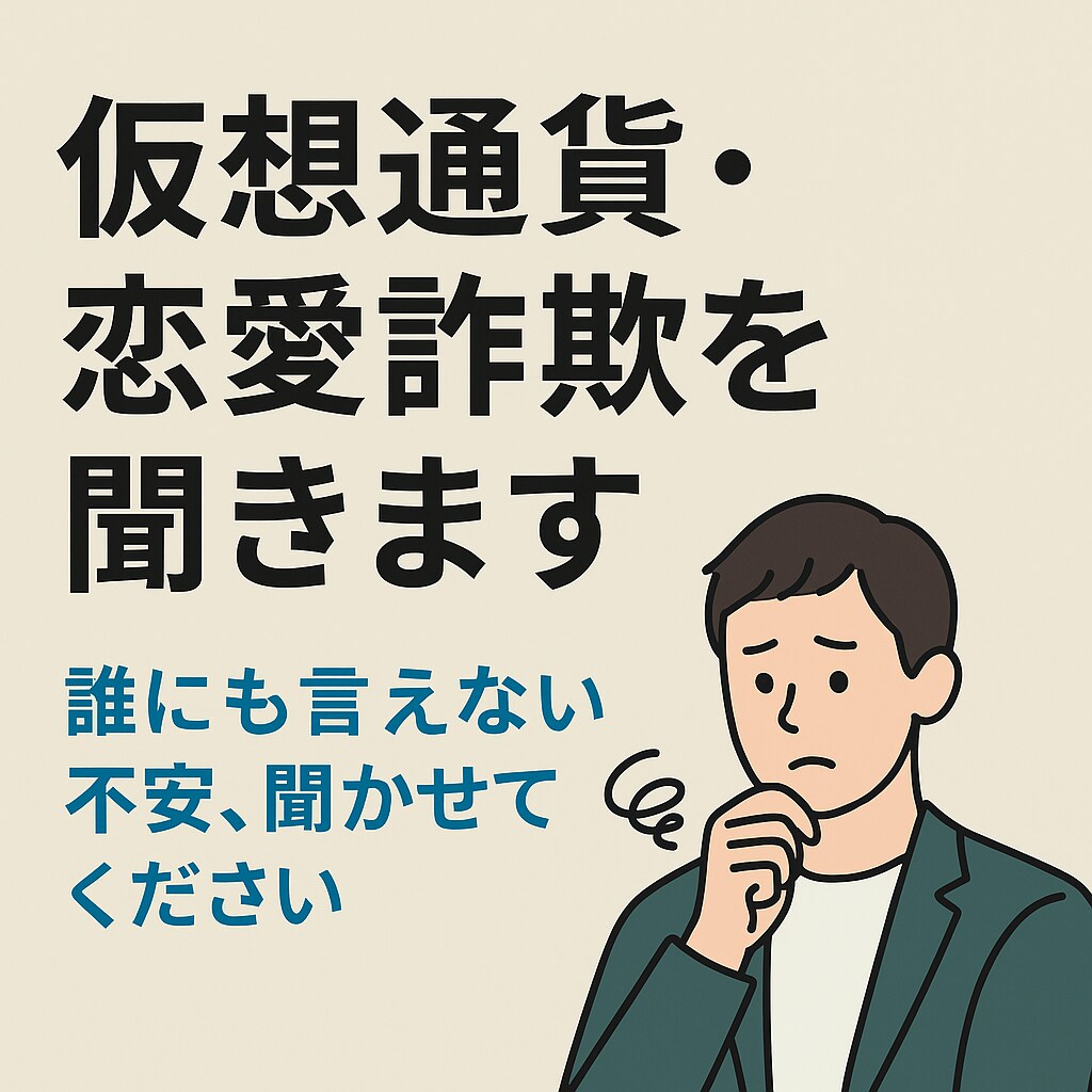 仮想通貨・恋愛詐欺を聞きます 誰にも言えない不安、聞かせてください イメージ4