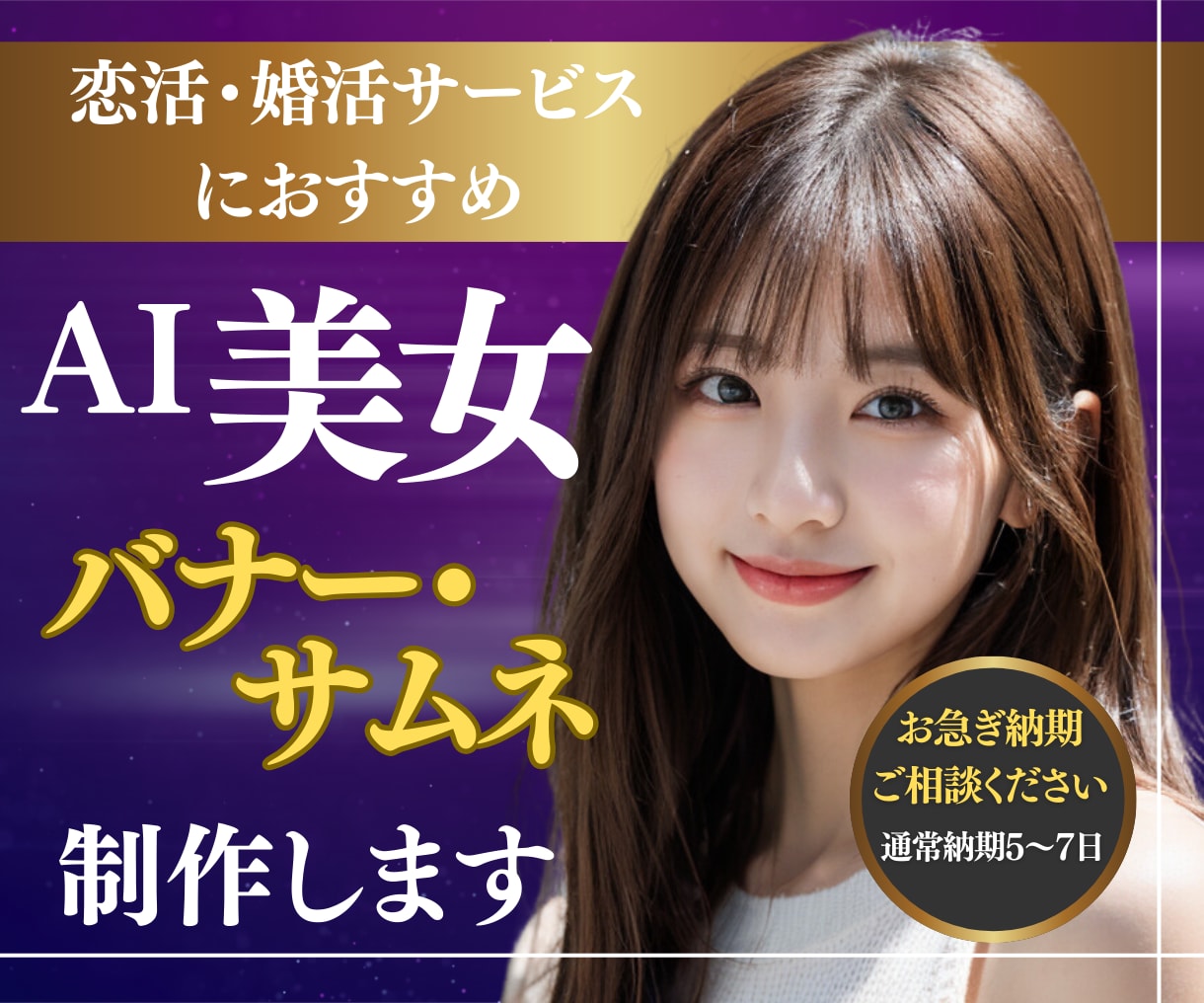 AI美女で魅力的なバナー広告作成します 恋活、婚活マッチングに最適なAI美女を活用しよう！ イメージ1