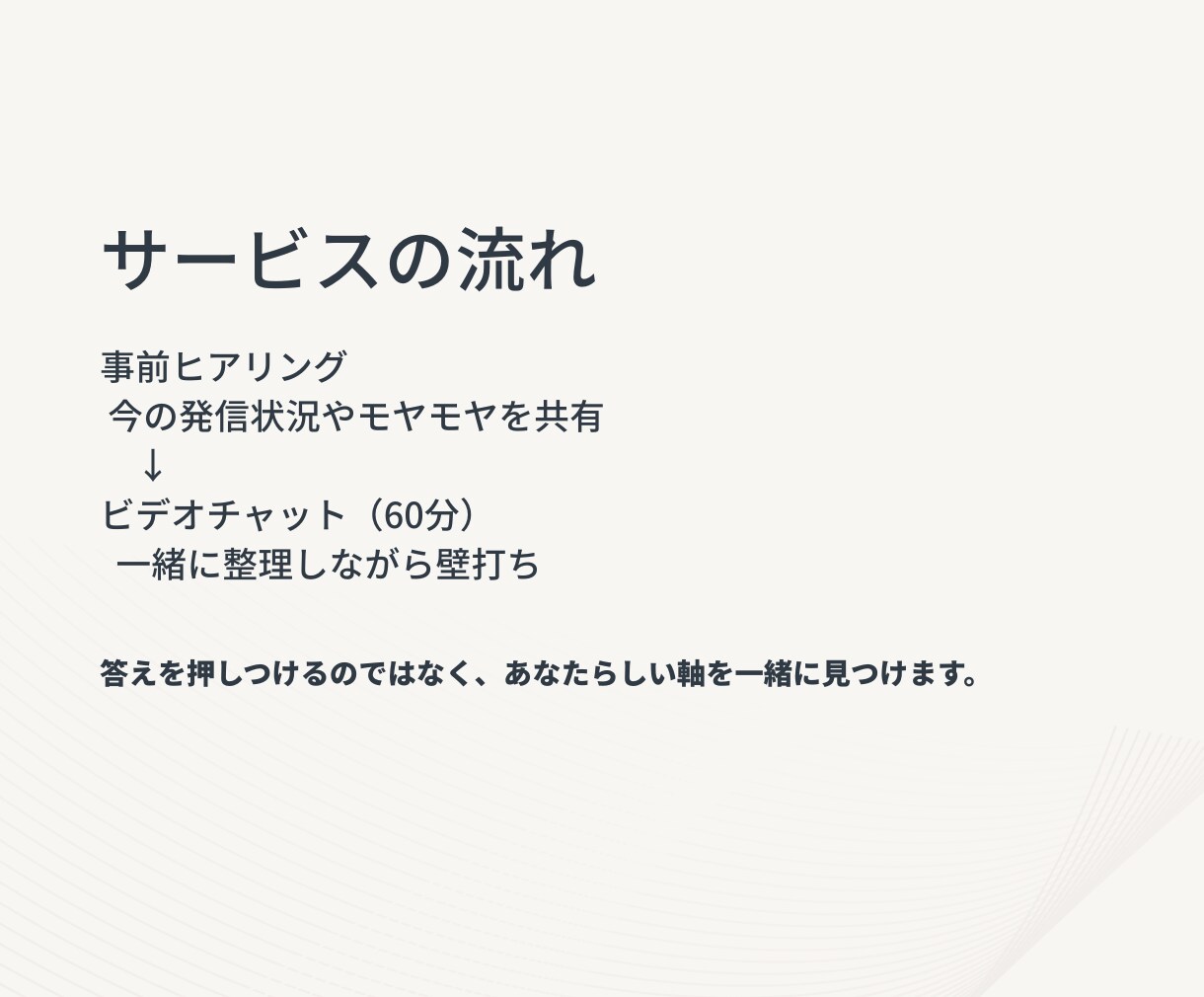 発信の方向性が定まらない方の壁打ちします 発信が続かないのは、“軸”が曖昧だからかもしれません。 イメージ5