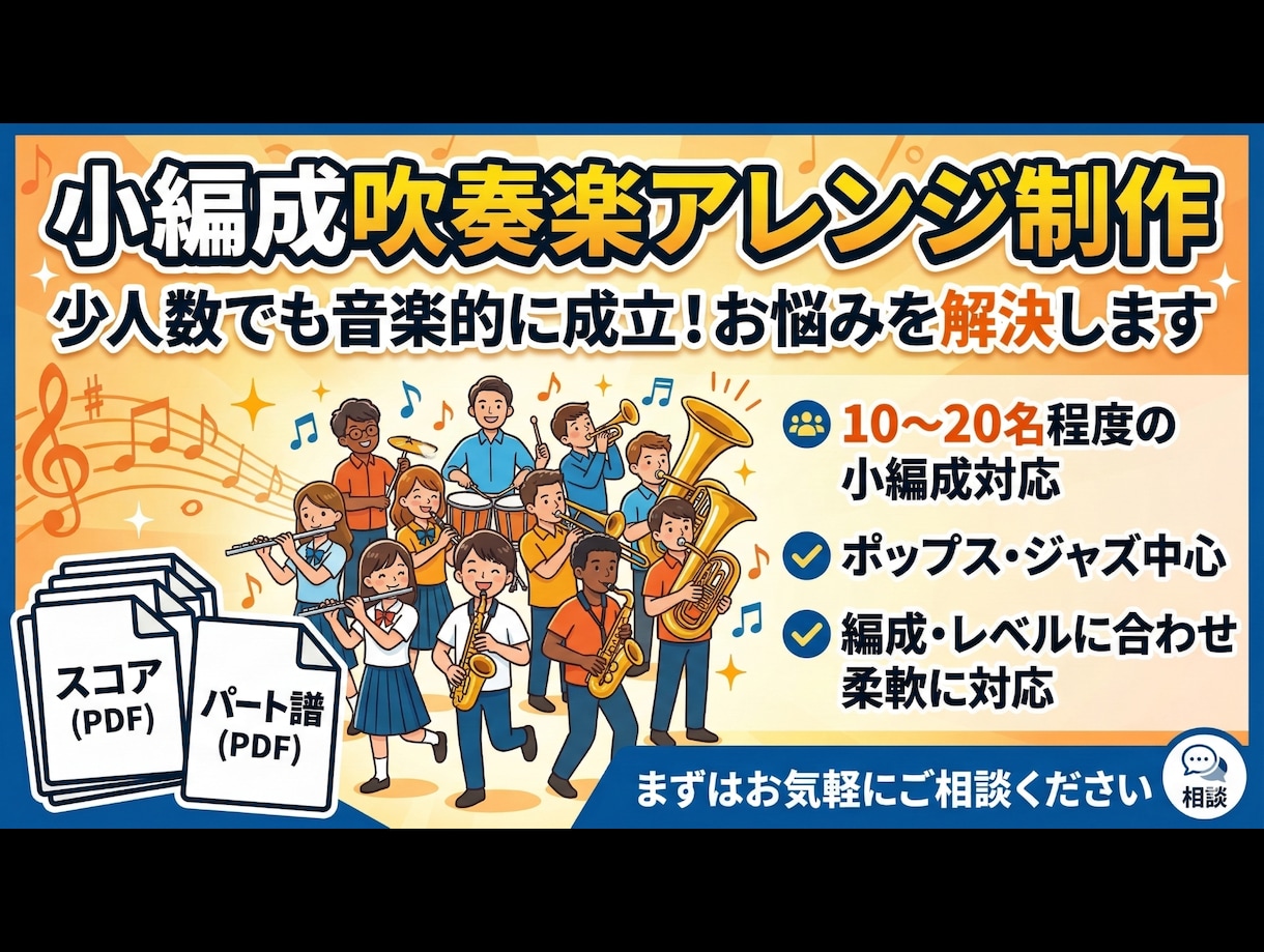 小編成バンドのアレンジを制作します 少人数でも映えるバンドアレンジを制作します イメージ1