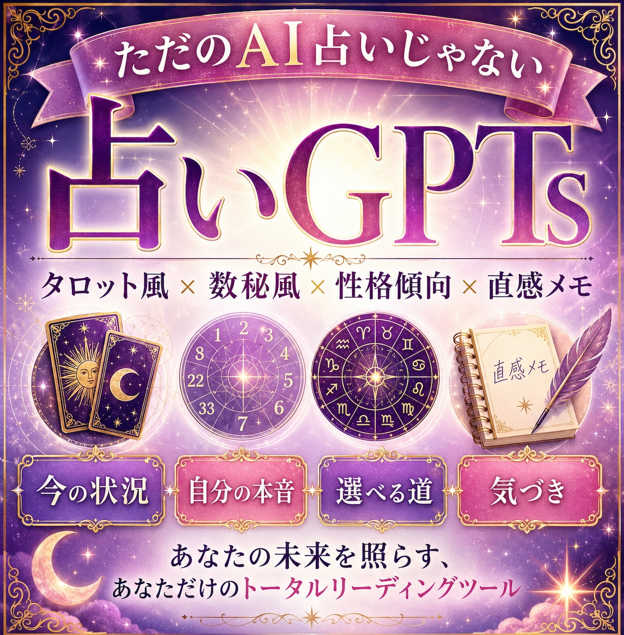 占い前に悩み整理できるセルフ鑑定GPTお渡しします 恋愛・仕事・人間関係の悩みを自分の言葉で整理可能占いGPTs イメージ2