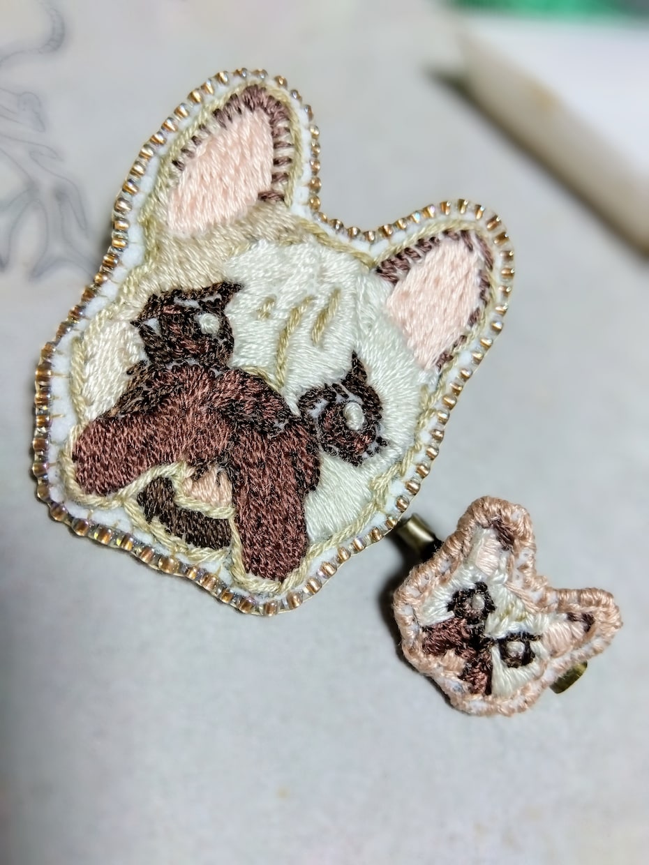 可愛いペットさんの刺繍アクセサリー作ります ナチュラル可愛い刺繍アクセで大切なご家族といつも一緒です イメージ4